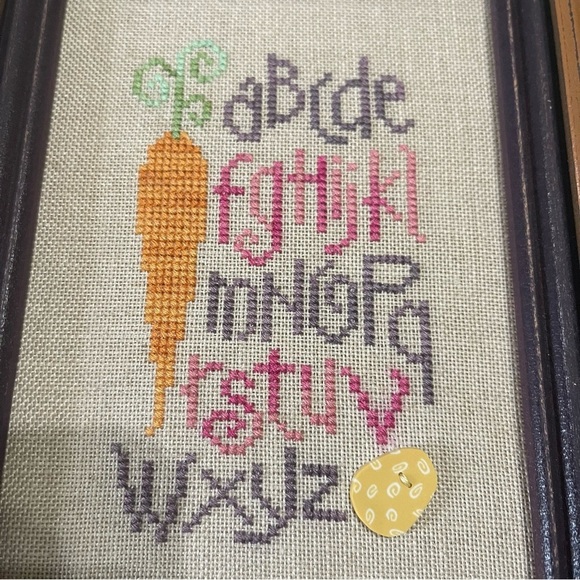 Brown Framed Alphabet Easter spring  Cross-Stitch Decor - Picture 12 of 12